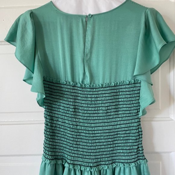 BCBGMaxAzria Aqua Mini Dress with Navy Details, XXS - Picture 6 of 7